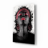 Woman and Red Glass Wall Art