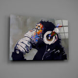 Thinking Monkey Glass Wall Art.