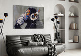 Thinking Monkey Glass Wall Art.