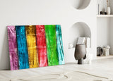 Colored Wood Glass Wall Art.
