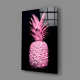 Pink Pineapple Glass Wall Art.