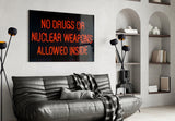 “No drugs” Glass Wall Art.