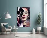 Abstract Woman Portrait Glass Wall Art.