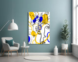 Abstract Faces Glass Wall Art