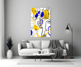 Abstract Faces Glass Wall Art.