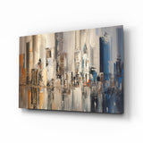 Abstract City Glass Wall Art
