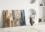 Abstract City Glass Wall Art