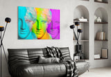 Colorful Statues Glass Wall Art.
