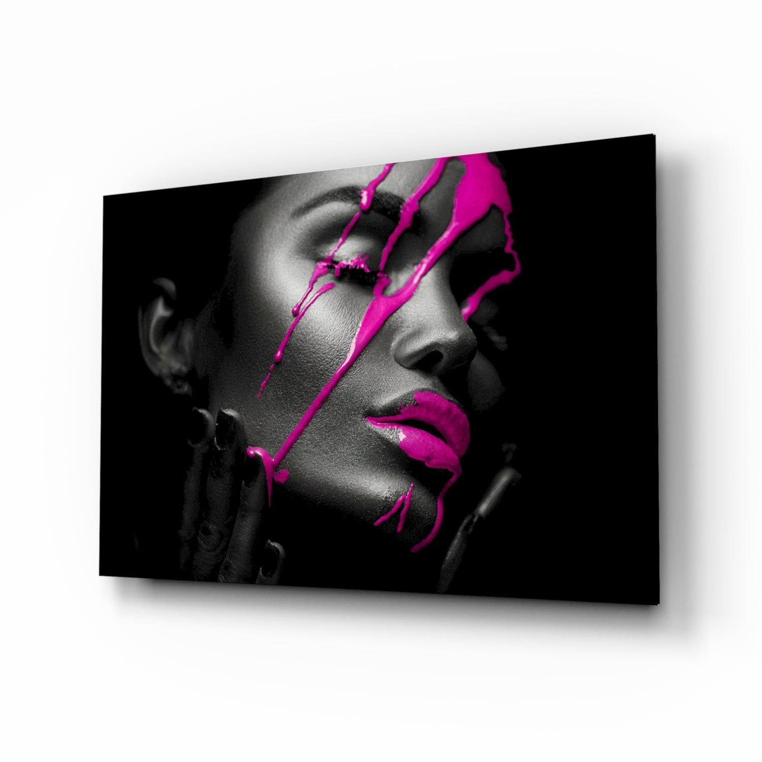 Purple Woman Glass Wall Art.