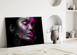 Purple Woman Glass Wall Art.
