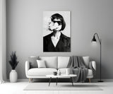 Black and White Woman Glass Wall Art.