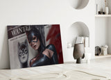 Cat Woman Glass Wall Art.