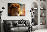 Lion Glass Wall Art.