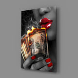 Burn the Money Glass Wall Art.