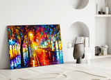 Lighted Street Glass Wall Art.