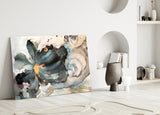 Marble Flower Glass Wall Art.