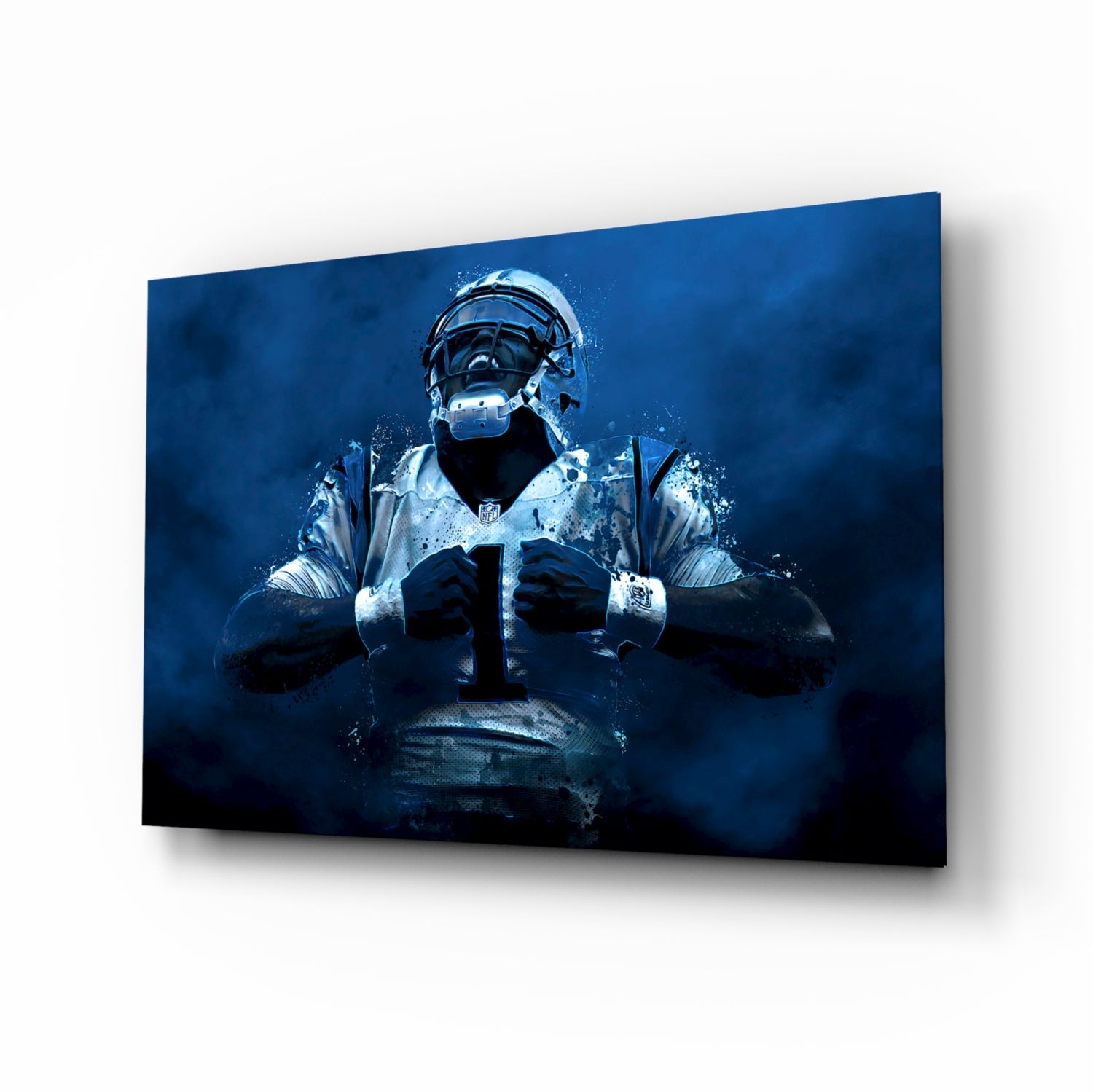 Luke Kuechly Glass Wall Art.