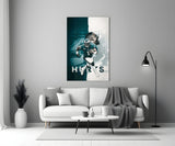Jalen Hurts Glass Wall Art.