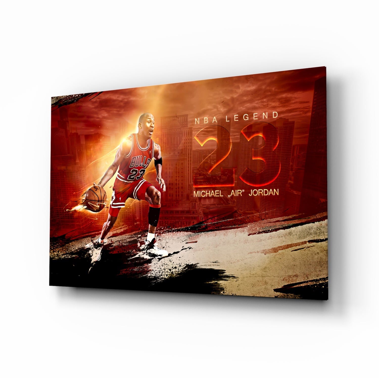Michael Jordan Glass Wall Art.