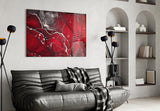 Red Marbellous Glass Wall Art.