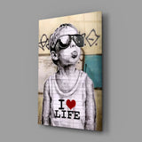 I Love Life Glass Wall Art.