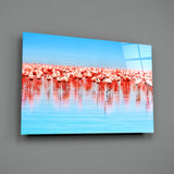 Flamingos Glass Wall Art.