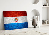 Flag of Paraguay Glass Wall Art.