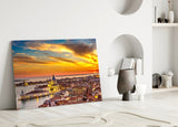 Sunset in Venice Glass Wall Art.