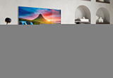 Kirkjufellsfoss Waterfall and View Glass Wall Art.