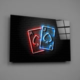 Ace and Joker Glass Wall Art.