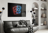Ace and Joker Glass Wall Art.