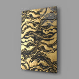 Golden Waves Glass Wall Art.
