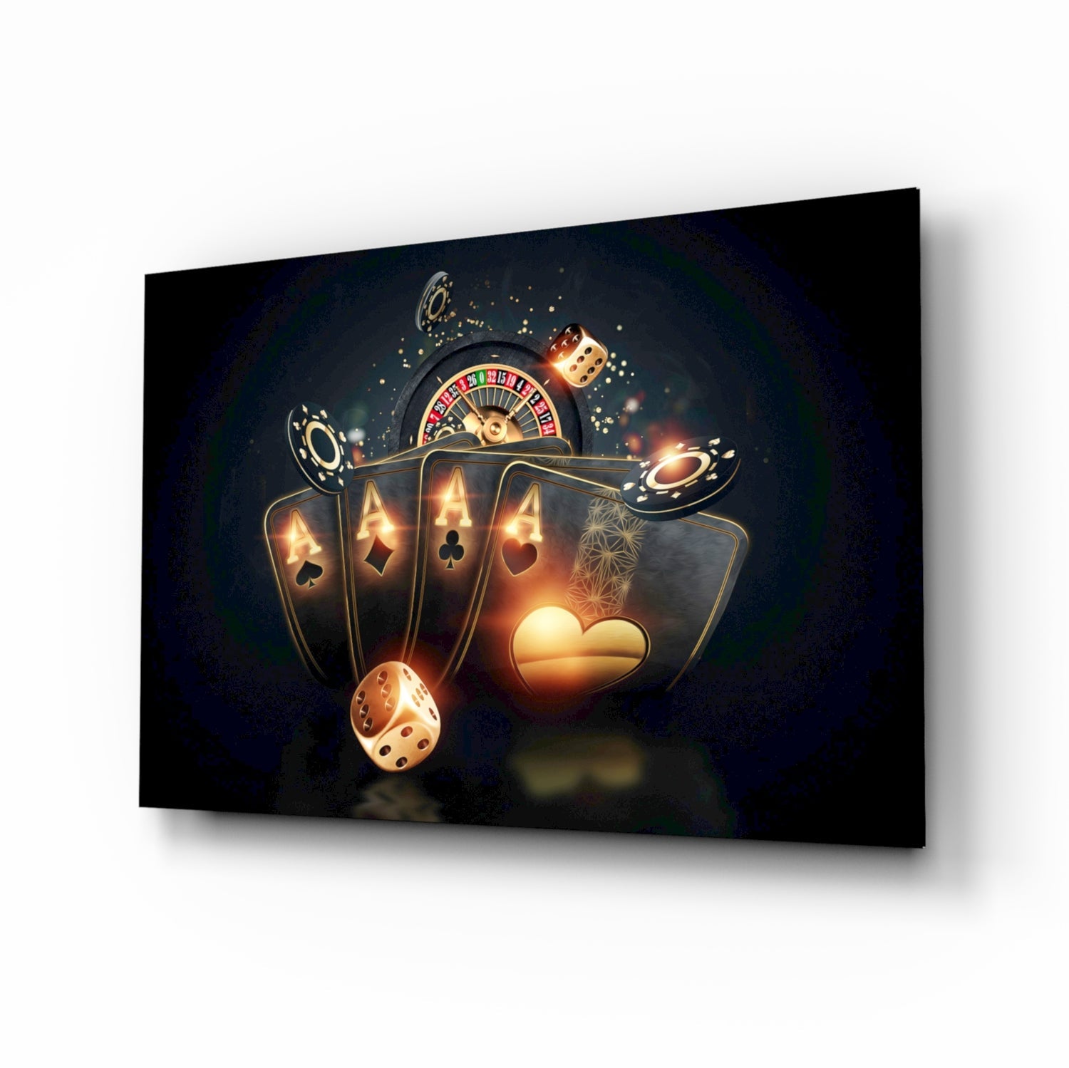 Gambler's Guns Glass Wall Art.