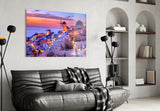 Santorini Glass Wall Art.
