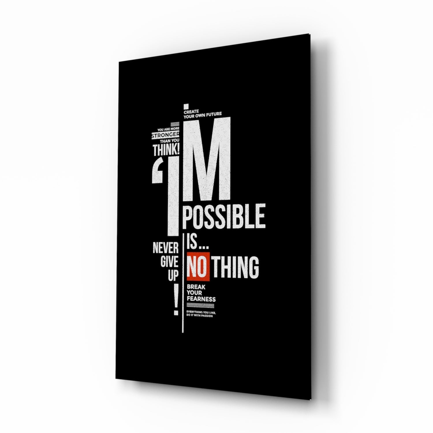 Motivational Glass Wall Art.