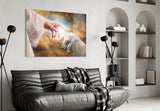 God'S Hand And The Sheep Glass Wall Art.