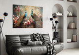 Peacock Glass Wall Art.