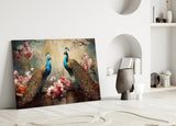 Peacock Glass Wall Art.