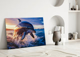 Dolphin Glass Wall Art.