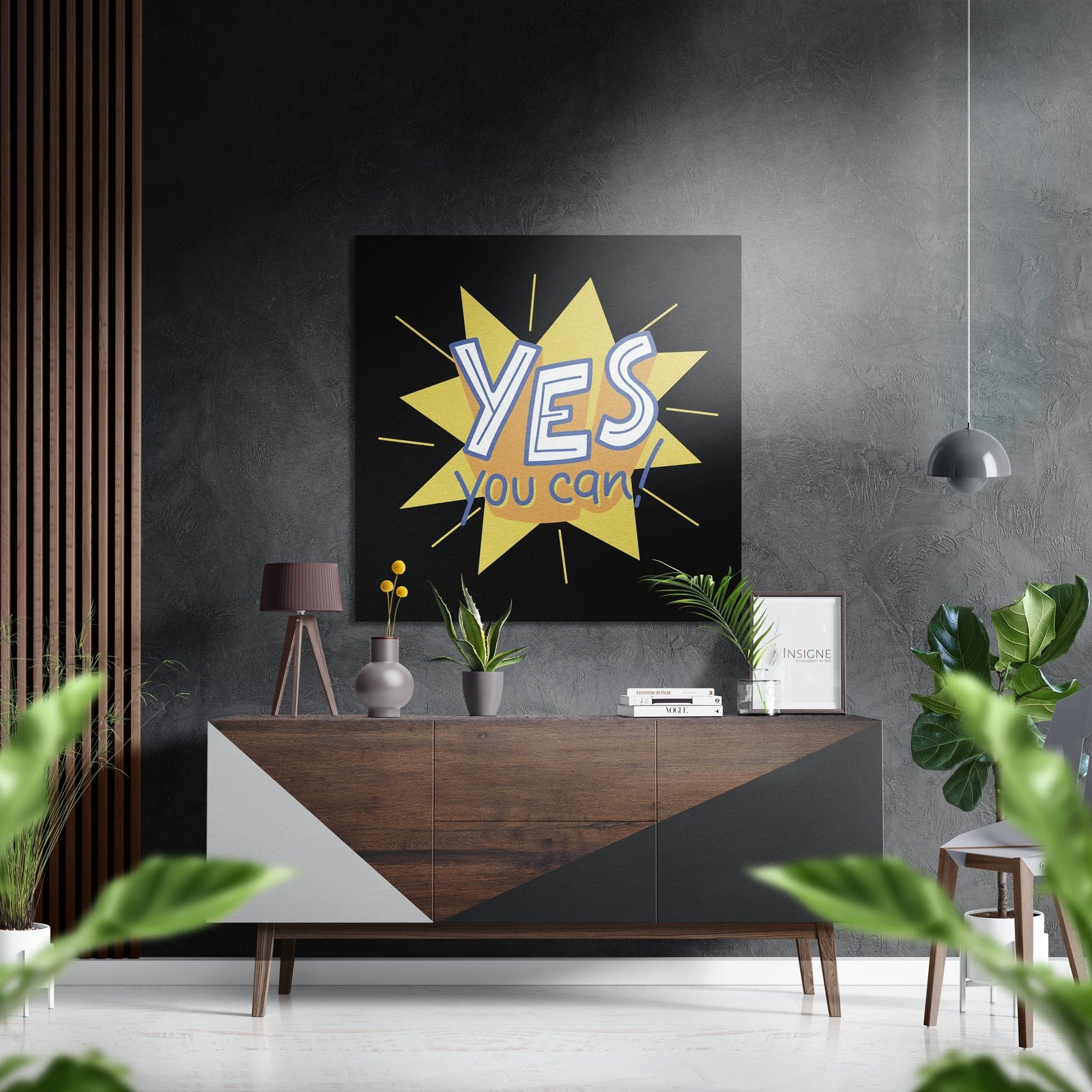 Yes, You Can Brushed Aluminium Dibond Wall Art