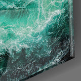 Green Waves Glass Wall Art | insigneart.co.uk