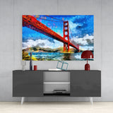 Golden Gate Bridge Bridge Glass Wall Art | insigneart.co.uk