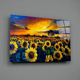 Sunflower Flower Glass Wall Art | insigneart.co.uk