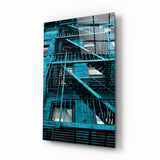 Blue Stairs Glass Wall Art | insigneart.co.uk