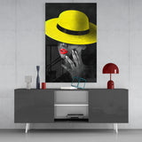 Yellow Hat Glass Wall Art | insigneart.co.uk