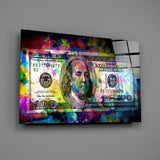 100 Dollars Glass Wall Art | insigneart.co.uk