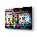100 Dollars Glass Wall Art | insigneart.co.uk