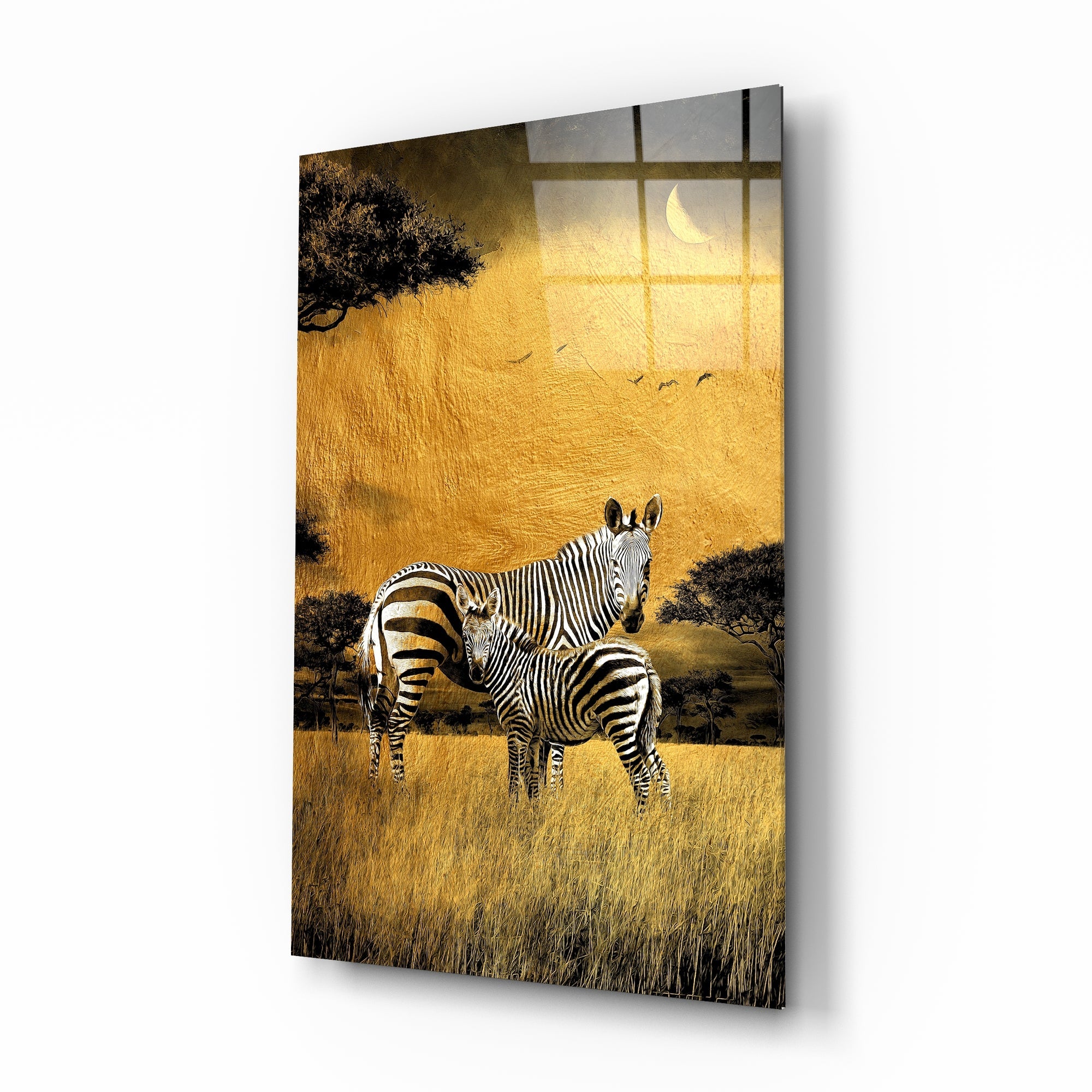 Zebras Glass Wall Art | insigneart.co.uk