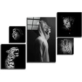 Wild Heads Combined Glass Wall Art | Insigne Art Design