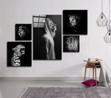 Wild Heads Combined Glass Wall Art | Insigne Art Design